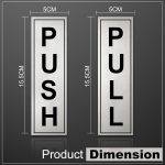 Silver Metal Push Pull Stickers for Glass and Wood | Self Adhesive Stainless Steel Metal Sticker for Door | Push and Pull Stickers for Hospital Malls Office 1 Set (2pcs) - Image 4