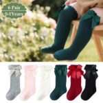 SYGA Baby Long Socks Cotton, Over The Knee, No Tightness, High-Top, Bow Pattern - Image 7