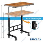 WONDWILD Multi-Purpose Laptop Table, Study Table| Bed Table| Adjustable Height, Portable for Office, Work Form Home | DIY Table, Easy to Assemble, Engineered (Wood ADJ) - Image 3