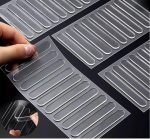 Transparent Silicone Anti Slip Bumper Pads, 63 x 10 x 2 mm Adhesive Cushion Strips for Cabinet Doors, Drawers, Sliding and Bathroom Doors, Keyboard, Laptop, Noise Reduction, Anti Noise Slip (10)