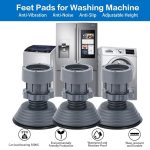 Anti-Vibration Feet Pads for Washing Machine, Grey Rubber, Adjustable Height, Shock Absorbing, 4 Pack - Image 2