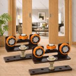 Master Triple Ball Bearing Sliding Door Roller | G-Roller Steel Bracket with Plastic Wheels | Smooth & Silent Sliding | Pack of 2 Rollers for Wooden & Closet Doors up to 70kg | Premium Heavy-Duty Sliding Door Hardware Kit
