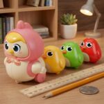 Chicken Wind-Up Toy for Kids, Swinging Magnetic Hen with Chicks, Crawling Clockwork Walking Animal Toy, Educational Interactive Preschool Toddler Toy for Boys & Girls, Multicolor