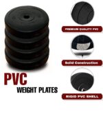 BULLAR 16Kg Home Gym Set With 3 Feet Straight Rod and 2 Pieces Dumbbell Rods, Gym Combo & Home Workout Equipments with PVC Weights Plates - Image 3
