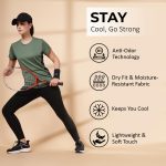 CHKOKKO Gym Tshirt for Women Workout Dry Fit t Shirt Sports Tshirt Lightweight Round Neck Breathable Half Sleeve Activewear Mesh Running Yoga Tops for Woman - Image 2