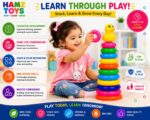 Colorful Pyramid Stacker with Duck Topper | Educational Learning Toy for Babies & Kids 1–3 Years | Includes 1 Base (Multicoloured, 10 Ring + Base Ring) - Image 3
