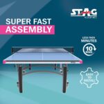 Stag Active 2023 Series Pro Table Tennis T.T Table, Full Size Premium Table with 7 Minute Quick Easy Setup, Ideal for Both Home and Club - 1 Table Top Cover,2 TT Rackets,6 Balls,1 Clamp Net - Image 3