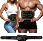 ABS Stimulator, Abdominal Toning Workout Belt Portable, Ab Stimulator Home Office Fitness Workout Equipment, USB Rechargeable Gear for Men and Women Black