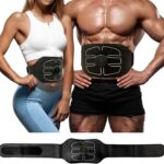 ABS Stimulator, Abdominal Toning Workout Belt Portable, Ab Stimulator Home Office Fitness Workout Equipment, USB Rechargeable Gear for Men and Women Black