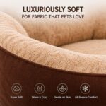 Premium Dog Bed with Free Blanket for Small, Medium & Large Dogs | Soft Fur Orthopedic Washable Pet Bed with Fiber Filling | Anti Slip Calming Dog Mattress for Puppies & Adult Dogs (S)