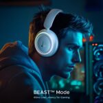 boAt Rockerz 480, RGB LEDs,6 Light Modes, 40mm Drivers,Beast Mode, 60H Battery, ENx Tech, Stream Ad Free Music via App Support, Bluetooth Headphones, Wireless Over Ear Headphone with Mic (White Sabre) - Image 3