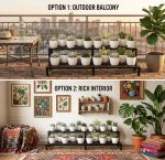 IRON LANDS OAK 2 Step 40 inch Spectacular 3.3 Feet Heavy Duty Metal Rust-Free Perfect Plant Stands Display Rack Indoor & Outdoor for Your Home Balcony Hotel and Garden Decor (Black) - Image 8