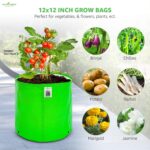 Anandi Green's Premium HDPE Uv Protected 260 GSM Round Shaped Green Colour Plants Grow Bags Suitable for Terrace and Vegetable Gardening 12x12 Inch Pack of 5 Grow Bags - Image 3