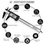 Electronic Digital Calipers, inch and Millimeter Conversion,LCD Screen displays 0-6" Caliper Measuring Tool, Automatic Shutdown, Suitable for DIY/Jewelry Measurement (New150mm Black Plastic) - Image 6