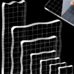 7 Pieces FIVEIZERO Acrylic Stamp Block with Grid Lines(Lace Edge) | Clear Stamping Blocks, Ideal for Scrapbooking Crafts Card Making, Decorative DIY Essential Stamping Tool