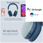 Zebronics Silencio 200T Wireless Headphones, Hybrid ANC 48dB, Upto 100Hrs Playback, 40mm Drivers, Dual Mic ENC, BT v6.0, Gaming Mode, Dual Pairing, Touch Controls, App Support, AUX, Blue - Image 9