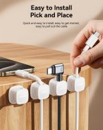 18-Pack Magnetic Cable Clips Cord Organizer-Cable Smooth Adjustable, Rocoren Desk Cable Management Accessories,Cable Holder Clips Wire Holder Keeper for Desktop,Nightstand,Wall,Home Office,Phone,Car - Image 5