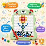 Btop® Creative Magnetic Bead Drawing Board for Kids | Bear Shape Educational Learning Toy with Magnetic Pen & Colorful Beads | Reusable Writing & Pattern Making Board (80 PCS) - Image 2