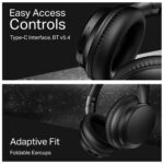 boAt Rockerz 371, 40mm Drivers, 50hrs Battery, 60ms Low Latency, ENx Tech, BT v5.4, Foldable Cups, Voice Assistant, Bluetooth Headphones, Wireless Headphone with Mic (Black Sabre) - Image 3