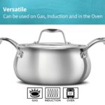Hawkins 2 Litre Triply Stainless Steel Pro Handi | Induction & Gas Compatible | No Burning | Even Heating | with Stainless Steel Lid | Silver (PSH20S) - Image 6