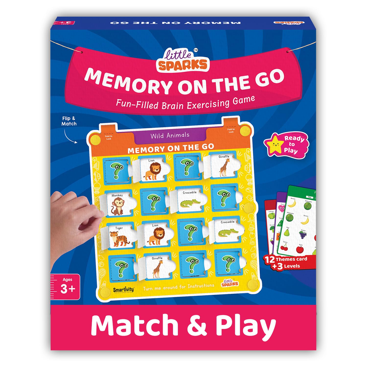 71ctc1P5wFL._SL1500_.jpg Smartivity Memory Game for Kids Ages 3+ Years | Fun Matching Game - 12 Theme Cards & 3 Level Challenges I Birthday Gift for Boys & Girls I Preschool Learning Toy for 3,4,5,6 Years Age - Image 1