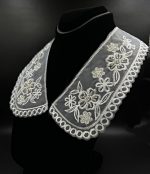 Hand Beaded White,Vintage,Peter Pan Collar | Material for Lace Jewelry,Suits,Shirts,Dresses Qty 1 Pair,Designer Patch,Applique,Sewing Supplies,French Collar Work,DIY Art & Craft - Image 2