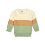 Unisex New Born Baby Boys Girls Soft Comfortable Trendy Woolen Round Neck Stripe Sweater Set with Payjami, Cap and Pair of Booties for Toddlers - Image 2