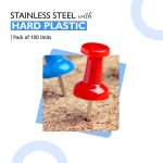 YAJNAS® 100 Pieces Transparent Multicolor Push Pins/Thumb/Tracks Pins & Gem Pins for Notice Boards, Soft Boards, Bulletin Boards, Display Boards—Ideal for Office, Home, School, Shop, Craft Work - Image 5