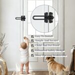 Home Security Door Lock, 1 Pack Latch Guard Clasp Front Door Locks for Kids, Home Reinforcement Lock for Swing-in Doors, Hotel Door Latches - Image 4