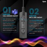 Dyazo Wired Headset with Microphone | Active & Environmental Noise Cancellation | 3-in-1 USB, Type-C & 3.5mm Connectivity | in-Line Controls | On-Ear Headphones for PC, Mobile Phone & Laptop (Black) - Image 3