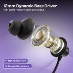 NB03 Lite Wireless Bluetooth Neckband Earphones with Mic | in-Ear Headphones with Deep Bass, Long Battery, Fast Charging, Magnetic Earbuds & Comfortable Fit for Calls, Music & Sports (Black) - Image 3