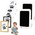 echosari 2 Pack Inkless Paw Print Kit for Dogs & Cats, Clean Touch Pet Paw & Baby Handprint Kit, Mess Free Dog Nose Print Keepsake with 2 Wooden Frames, Gift for Pet Lovers & New Moms (Medium)
