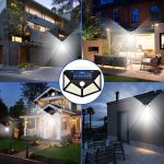 Solar Motion Sensor LED Bright White Light Outdoor for Home Wall Room Balcony Garage Backyard Garden with 100 LEDs (Pack of 1) - Image 8