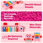Mommers Xylophone Musical Educational Toy for Kid (1-3Year Old) I Toddlers Babies Kids Girls, Boys I 2-in-1 Piano Combined I Safe for Kids Drum Sticks for Fast and Fun Learning for Kid (Pink) - Image 6