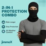 Balaclava Full Face Mask with Arm Sleeves for Men & Women | UV Protection Cooling Combo for Bike Riding, Cycling, Running & Outdoor Sports | Breathable Quick Dry Stretchable Riding Gear - Image 2