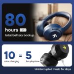 GOBOULT Flex On Ear Bluetooth Headphones with 80H Playtime, 40mm Bass Drivers, Zen™ ENC Mic, Type-C Fast Charging, BT 5.4, AUX, 60ms Low Latency, IPX5, Wireless Headphone(Jet Black) - Image 3