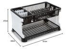 Plastic Dish Drainer, (Black & Grey, 51 cms * 33 cms * 27 cms) - Image 5
