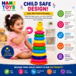 Colorful Pyramid Stacker with Duck Topper | Educational Learning Toy for Babies & Kids 1–3 Years | Includes 1 Base (Multicoloured, 10 Ring + Base Ring) - Image 5