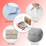 THE SIMPLE GHAR Snap Buttons Kit, 100 Sets, 9.5mm Metal Snap Fasteners with Pliers Tool, Five-Claw Copper Press Studs, Silver, for Baby Clothes, DIY Crafts - Image 2
