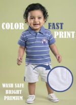 Pure Cotton Collared T-Shirt and Half Pant Set for Kids - Image 5