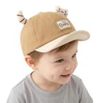 Toddler Baby Baseball Cap - Cute 3D Bear Ears Sun Hat for Boys & Girls - Soft Cotton Adjustable Infant Summer Cap (Size 3 Month to 2 Year)