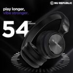 Nu Republic Starboy with 54 Hour Playtime,X-Bass® Technology,40mm Neodymium Drivers,Gaming Mode,Bluetooth V5.4,Dual Pairing,Dual Stereo,Type-C Fast Charging ENC Bluetooth Over Ear Headphones (Black) - Image 5