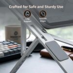 amazon basics Laptop Stand, Height-Adjustable, Foldable, Portable, Ventilated, Fits Up to 15.6-Inch Laptops (Aluminium Alloy, Silver) - Image 6