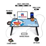 Foldable Wooden Laptop Bed Tray Table, Multifunction Lap Tablet Desk with Cup Holder, for Eating Breakfast, Reading Book, Working, Watching Movie on Bed (Doremon) - Image 6