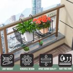 Pivalo Plant Stand Galvanized Metal Flower Pot Holder Indoor Gamla Support Art Hanging Basket Kitchen Basket Rack Outdoor Display Shelf for Office Home Garden Balcony Decoration (Pack of 1, Black) - Image 6