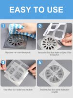 ASHA R Home Sink Drain Strainer Mesh Stickers - 10 Pack | Disposable Self-Adhesive Hair Catcher for Bathroom & Kitchen | Clog Preventer | Sink Filter for Wash Basin, Shower & Drain Cover - Image 4