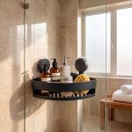 Plastic Bathroom Corner Shelf Wall Mounted, Self Adhesive Shower Organizer Rack with Hooks, Waterproof Storage Stand for Kitchen, Wash Basin & Bathroom Accessories (3 PCS Black) - Image 3