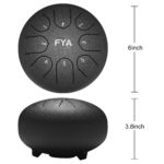 FYA 6 Inch Steel Tongue Drum 8 Notes C Major for Kids and Adults with Rubber Mallets, Finger Picks and Padded Travel Bag, Unique Gifts for Him or Her (Black)… - Image 3