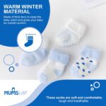 MumsLap Baby Socks for Boys and Girls | Cotton Blend Ankle Length Winter Socks for Newborns Infants Toddlers | Soft Breathable Terry Socks with Sweat Absorption, 5 Pairs (White, Blue, 0 to 12 Months) - Image 6