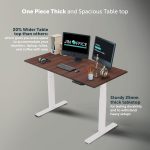 JIN OFFICE Titan Premium Dual Motor 3-Stage Electric Height Adjustable Desk| Sit Stand Table for Home| Standing Desk with 125Kg Wt. Cap, 3 Year Warranty| 3 Memory Presets| White & Brown| 1500 * 750mm - Image 3